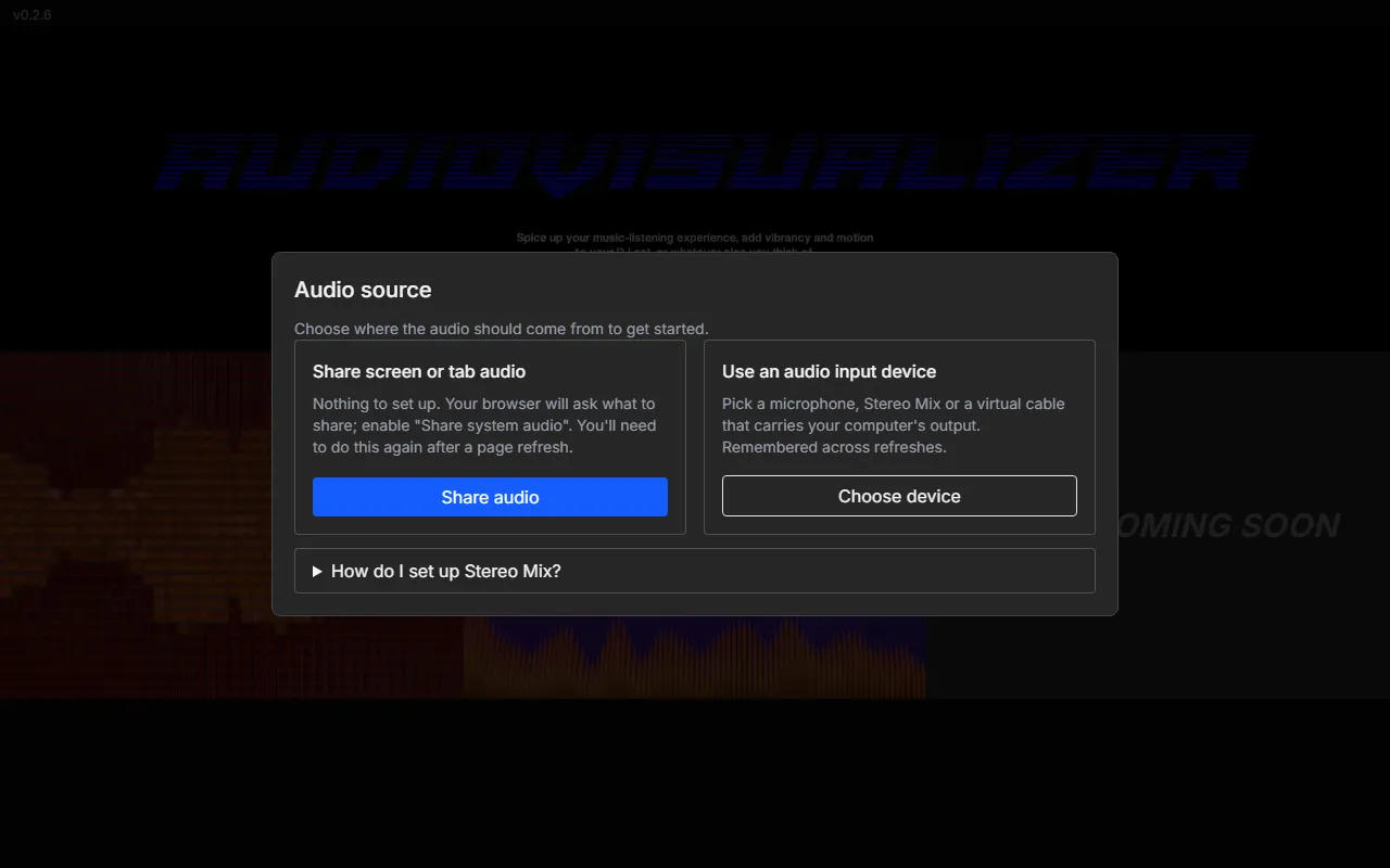 Screenshot of AudioVisualizer